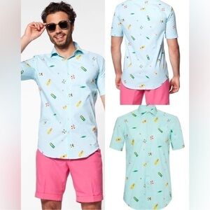 OppoSuits Pool Life Casual Button Down Short Sleeve Shirt Men's Size M NEW